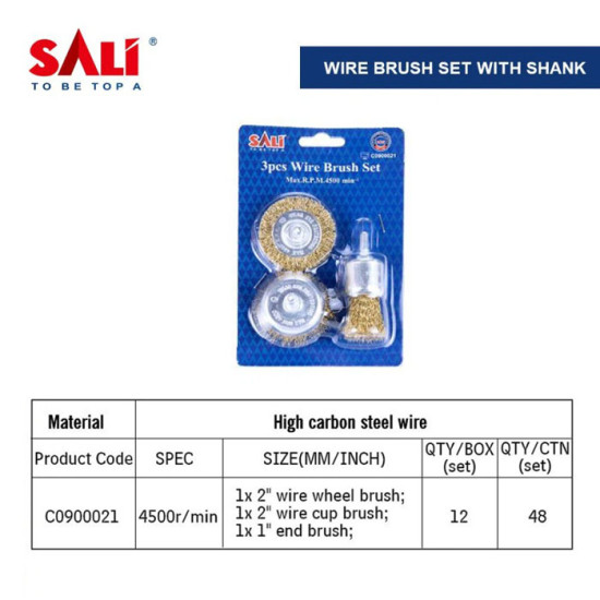 SALI Sikat Mangkok 3 Pcs Wire Brush Set isi 3Pcs