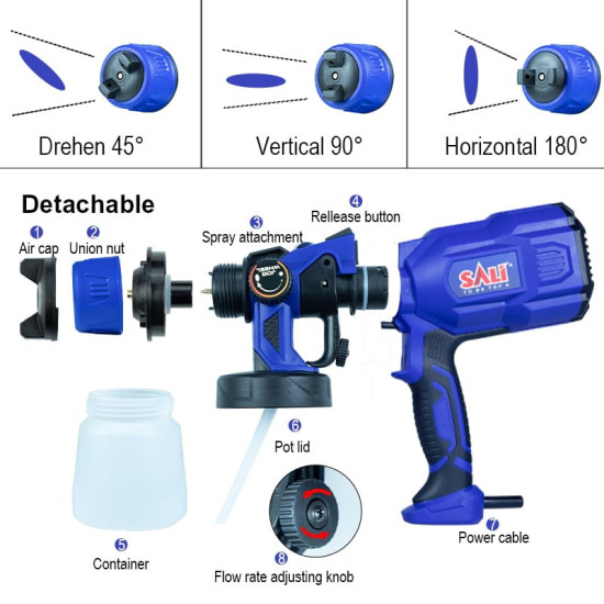 SALI SG800 Electric Sprayer Gun Paint Gun Semprotan Cat Elektrik Tembok Besi Kayu
