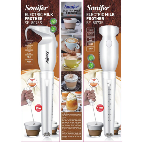 Sonifer Milk Frother Mixer Pengaduk Susu Elektrik Kopi Foamer 15W Spiral SF-8073S
