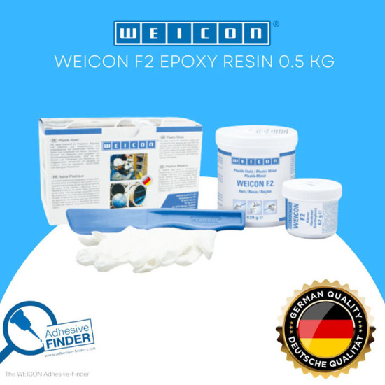 Weicon F2 Epoxy Resin 500g Plastic Steel Repair Gap 500 Gram