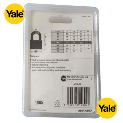 Yale V140-40 V140.40 Gembok 40mm Padlock 40 mm