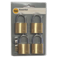 Yale YE1-40-122-4 Gembok 40mm 4Pcs Indoor Brass Padlock