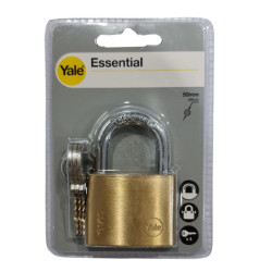 Yale YE1-50-126-1 Essential Solid Brass Padlock 50mm Gembok Standard Shackle