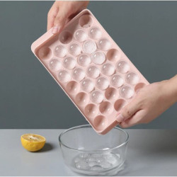 Tempat Cetakan Es 33 Lubang Bulat PP Plastik Ice Cube Tray