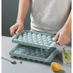 Tempat Cetakan Es 33 Lubang Bulat PP Plastik Ice Cube Tray Tempat Cetakan Es 33 Lubang Bulat PP Plastik Ice Cube Tray