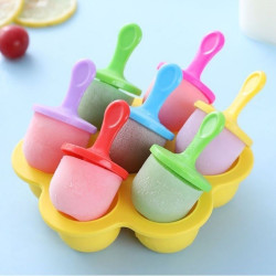 Cetakan Es Krim Silikon Bulat isi 7pc Silicone Pop Ice Cream Puding