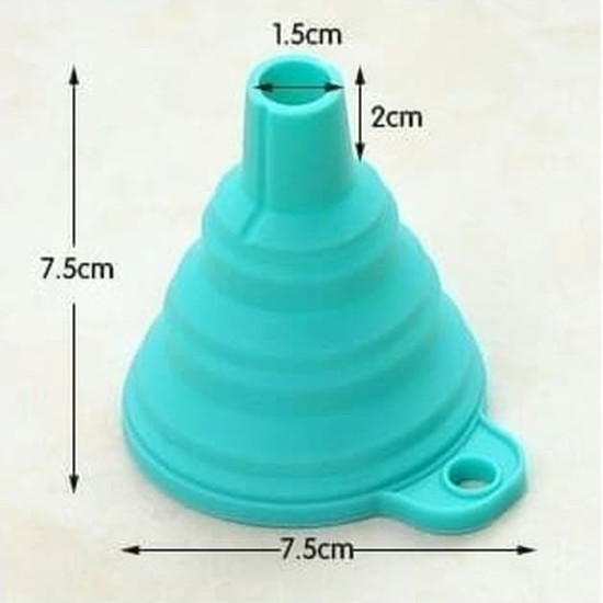 Corong Bulat Lipat Silikon Karet Collapsible Mini Funnel