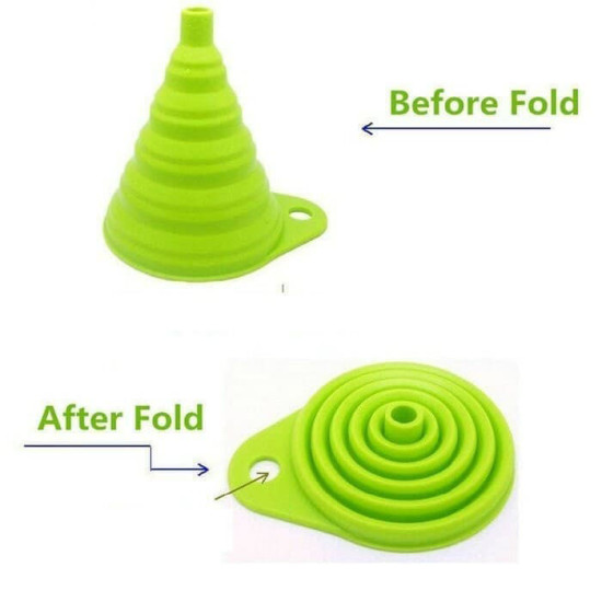 Corong Bulat Lipat Silikon Karet Collapsible Mini Funnel