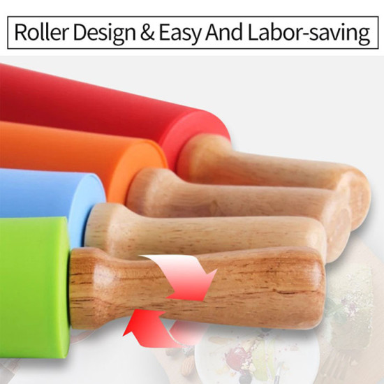 Rolling Pin Silikon Penggiling Adonan Kue Roller Dapur Baking