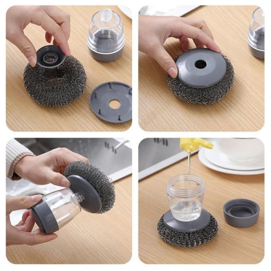 Sikat Kawat Tempat Sabun Dispenser Sabut Penggosok