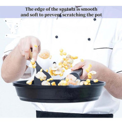 Spatula Silikon Gagang Kayu Sutil Alat Dapur