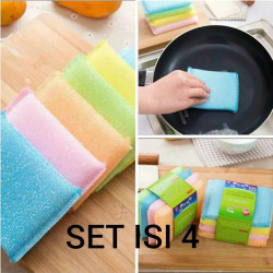 Spons Cuci Piring Busa Set 1 Pack isi 4pcs Sponge Spon