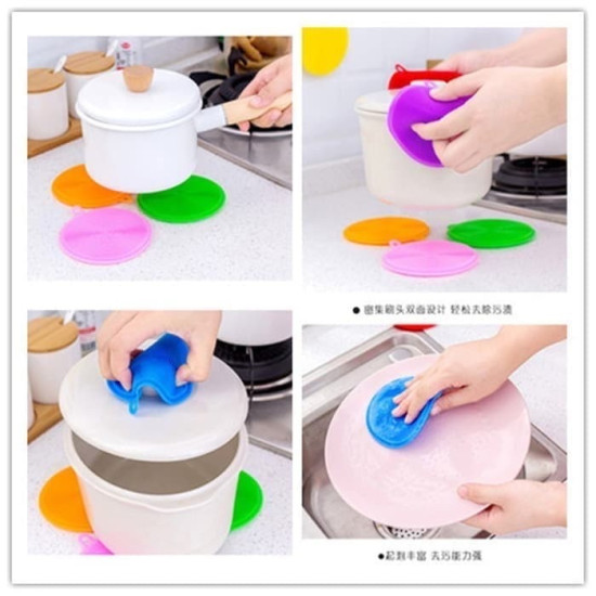 Spon Silikon Cuci Piring Pembersih Serbaguna