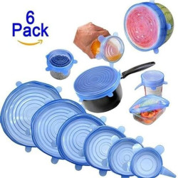 Penutup Tutup Mangkok Silikon 6 in 1 Food Cover Silicone