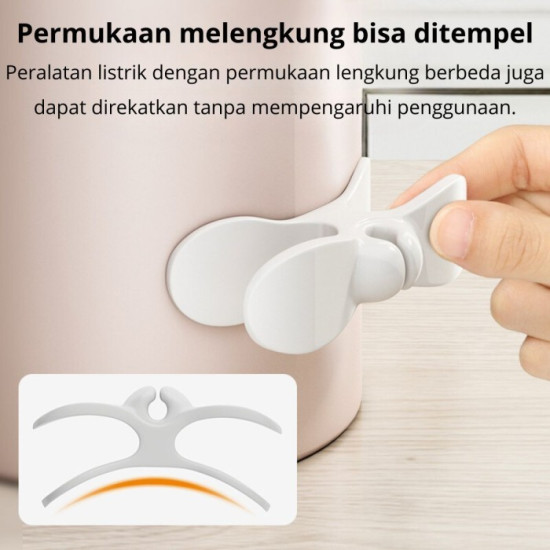 Gulungan Kabel Model Tempel Holder Penggulung Anti Kusut