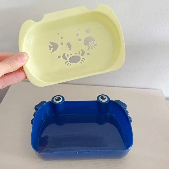 Tempat Sabun Mandi Batang Wadah Spon Model Kepiting Bahan Plastik ABS