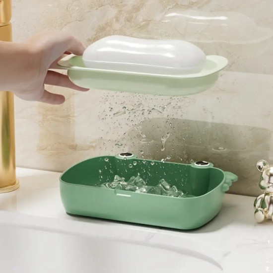 Tempat Sabun Mandi Batang Wadah Spon Model Kepiting Bahan Plastik ABS