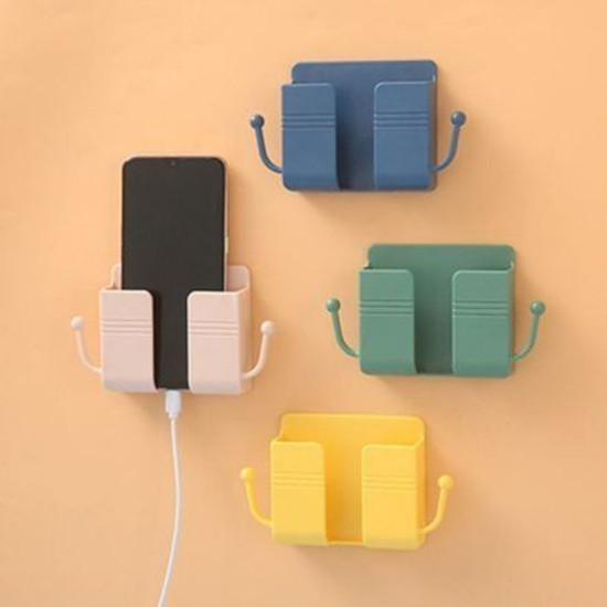 Rak Gantungan HP Tempel Tembok 2 Rak 2 Kait Holder