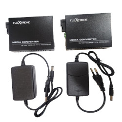 Flextreme FL-8110GSB-11-20A/B Media Converter UTP to Fiber WDM Gigabit Singlemode Single Core 1 Pair