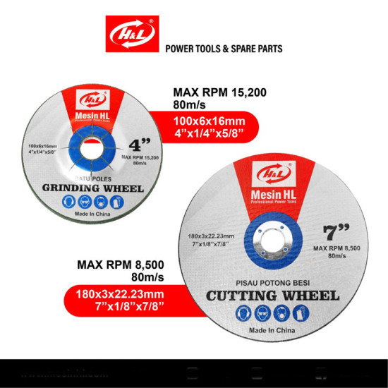 HL Cutting Wheel For Cut Off 7 Inch Batu Potong Besi 7Inch