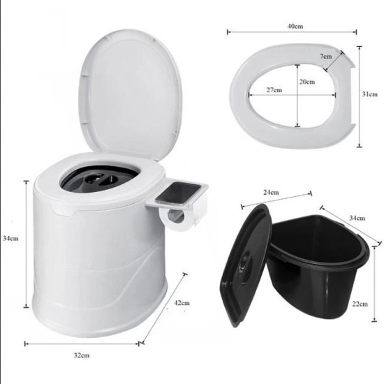 Kloset Duduk Portable Lengkap Dengan Ember Toilet Ibu Hamil Lansia Bahan PP