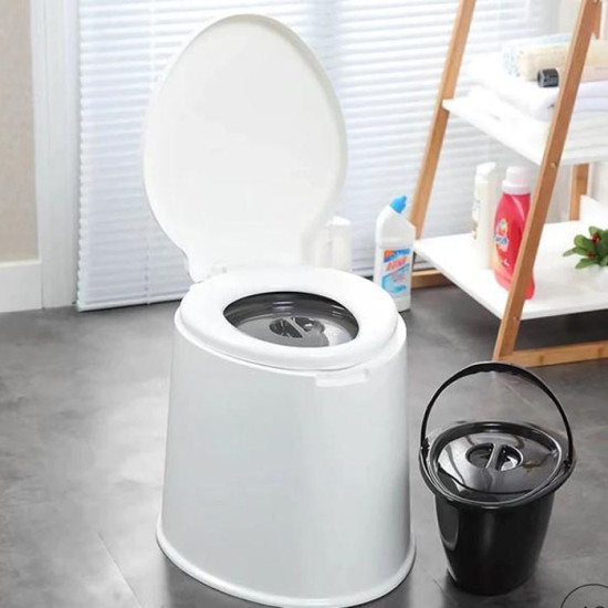 Kloset Duduk Portable Lengkap Dengan Ember Toilet Ibu Hamil Lansia Bahan PP