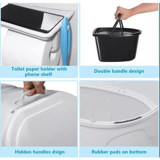 Kloset Duduk Portable Lengkap Dengan Ember Toilet Ibu Hamil Lansia Bahan PP