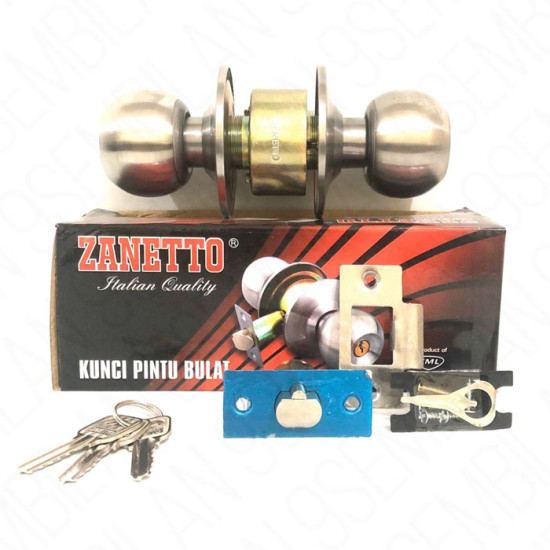 Zanetto Kunci Pintu Bulat Stainless Kenop