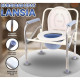 Kursi Pispot Bulat BAB Lipat Foldable Commode Chair Rangka Besi Krom