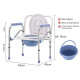 Kursi Pispot Bulat BAB Lipat Foldable Commode Chair Rangka Besi Krom