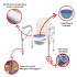 Kursi Pispot Bulat BAB Lipat Foldable Commode Chair Rangka Besi Krom