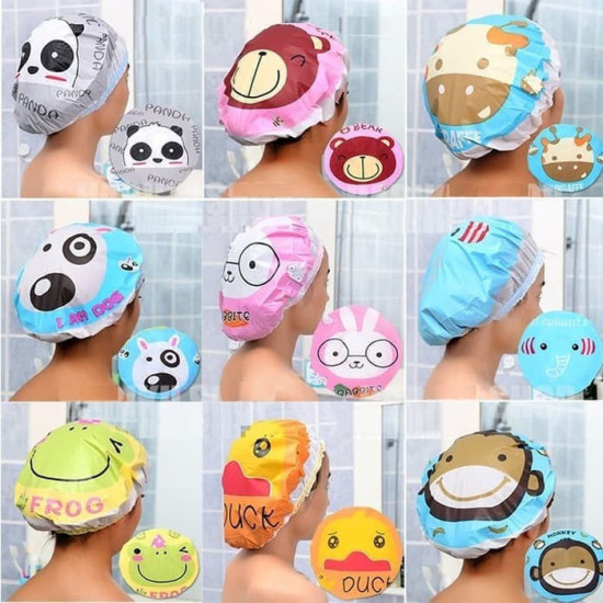 Shower Cap Karakter Penutup Kepala Mandi