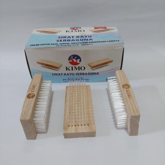 Sikat Cuci Gagang Kayu Bulu Nilon