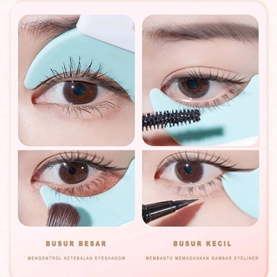 Aplikator atau cetakan  Mascara Eyeliner Eyeshadow 3in1 Bahan Silikon