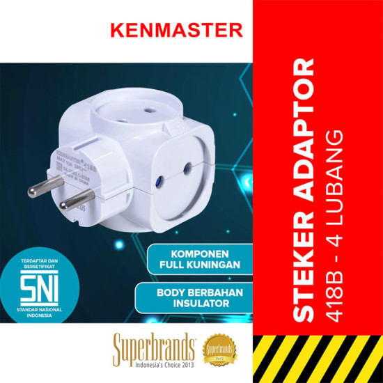 Kenmaster Steker 418B Steker Plug Adaptor 4 Arah