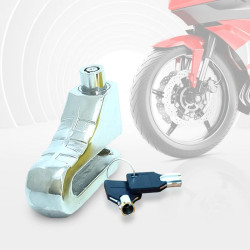 Kenmaster Disc Lock Kunci Cakram Motor Chrome Kuning Merah