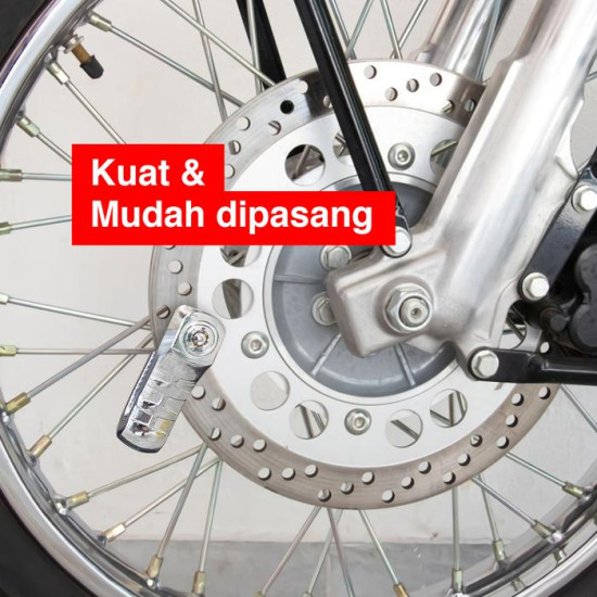 Kenmaster Disc Lock Kunci Cakram Motor Chrome Kuning Merah