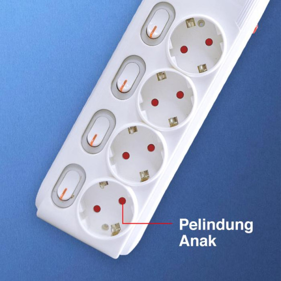 Kenmaster DX604 Stop Kontak 6 Lubang On Off