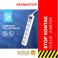 Kenmaster Stop Kontak F1 6 Lubang 4 Meter Master Switch On Off