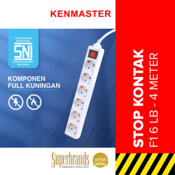Kenmaster Stop Kontak F1 6 Lubang 4 Meter Master Switch On Off
