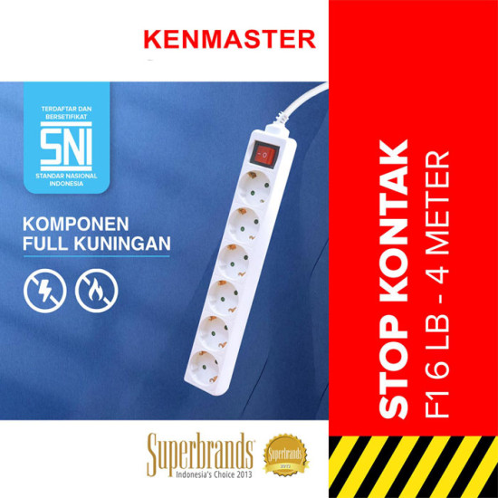 Kenmaster Stop Kontak F1 6 Lubang 4 Meter Master Switch On Off Kenmaster Stop Kontak F1 6 Lubang 4 Meter Master Switch On Off