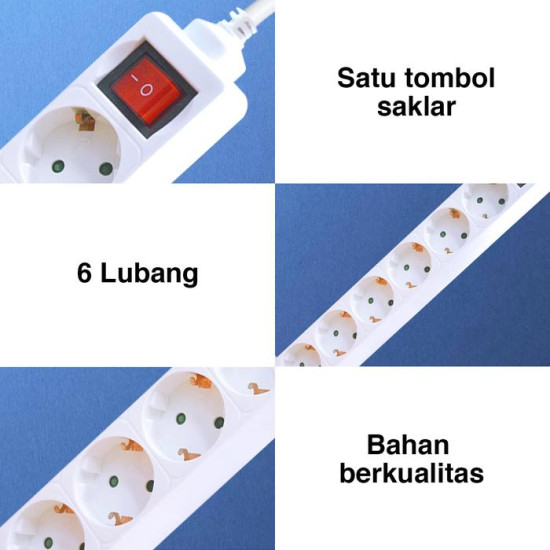 Kenmaster Stop Kontak F1 6 Lubang 4 Meter Master Switch On Off Kenmaster Stop Kontak F1 6 Lubang 4 Meter Master Switch On Off