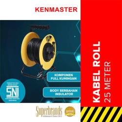 Kenmaster Kabel Roll 25 Meter 3 x 1 mm - Kabel Rol 4 Lubang