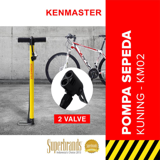 Kenmaster KM-02 Hand Pump Yellow - Pompa Angin Tabung Manual