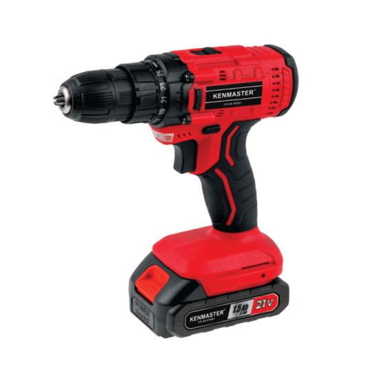 Kenmaster KM-1024 Cordless Drill 10mm Bor Tanpa Kabel 2 Baterai