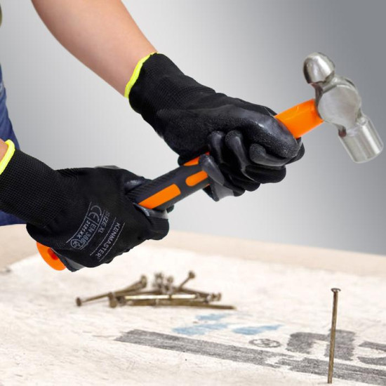 Kenmaster Sarung Tangan Pelindung Safety Hitam Tapak Karet KM3001 KM-3001