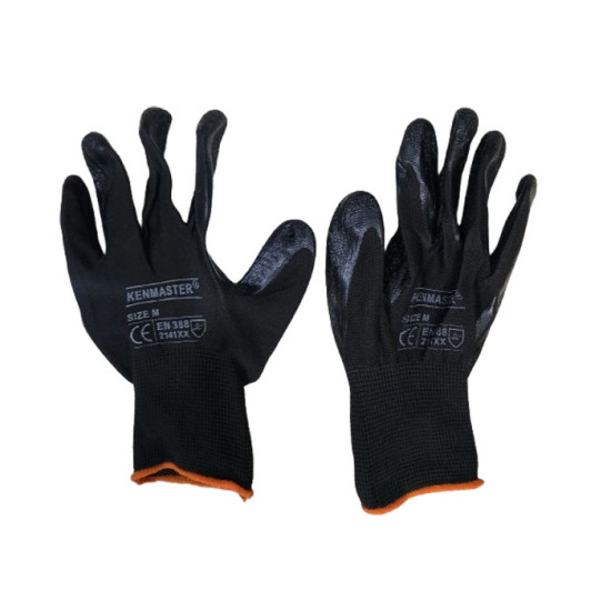 Kenmaster Sarung Tangan Pelindung Safety Hitam Tapak Karet KM3001 KM-3001