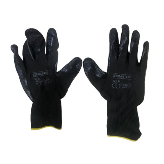 Kenmaster Sarung Tangan Pelindung Safety Hitam Tapak Karet KM3001 KM-3001