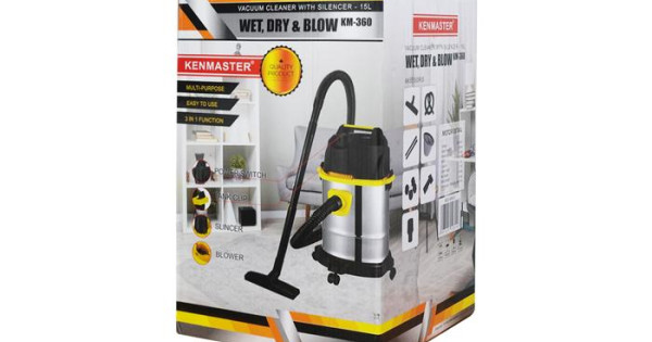Kenmaster Vacuum Cleaner 3 in 1 15L Tangki Full Stainless 15 Liter KM-360