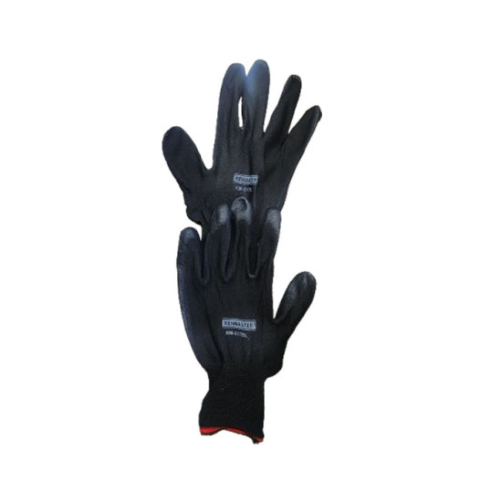 Kenmaster Sarung Tangan Kain Karet Hitam 1 Pasang Sepasang KM-517BL